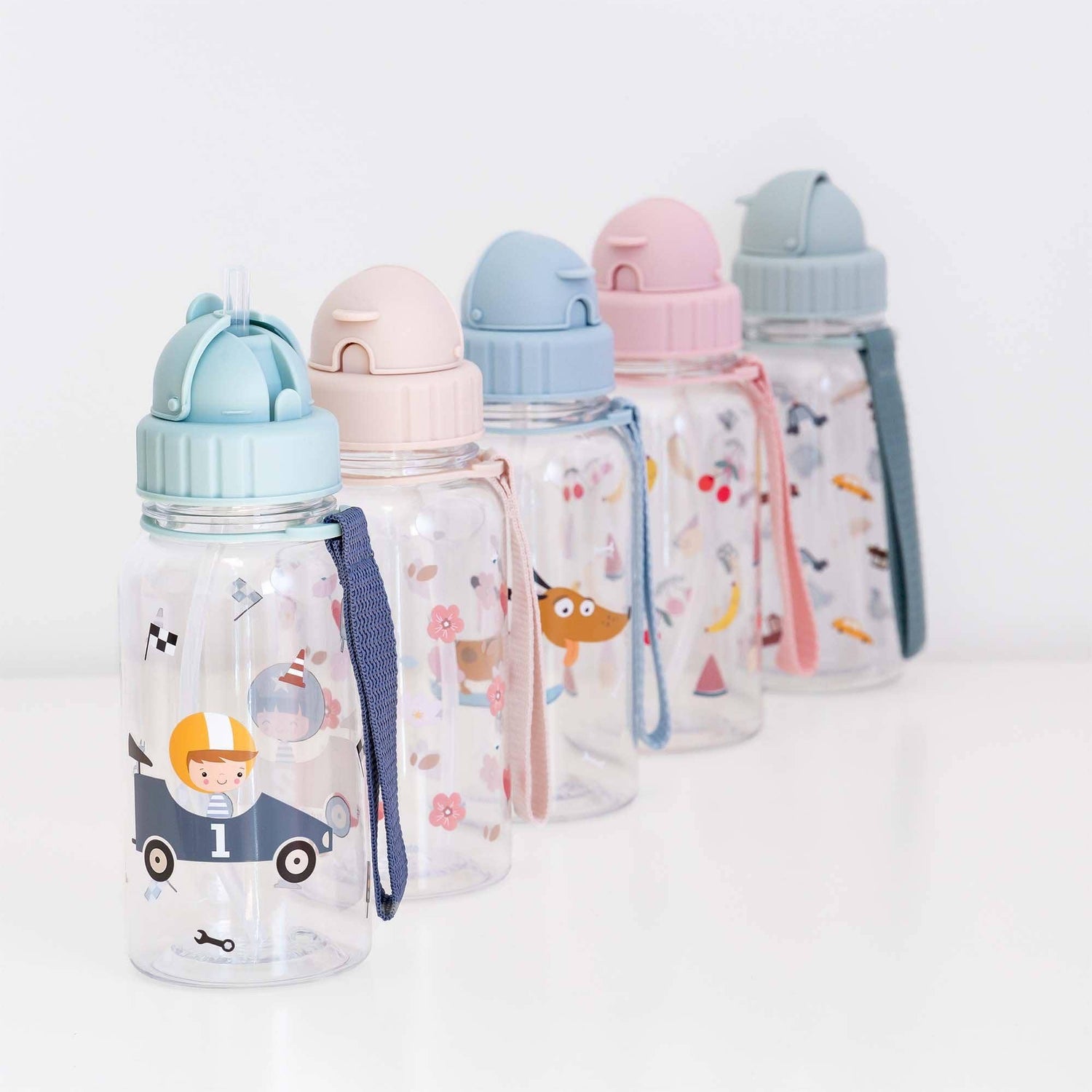 Bouteille en plastique Little Garden avec paille pliable